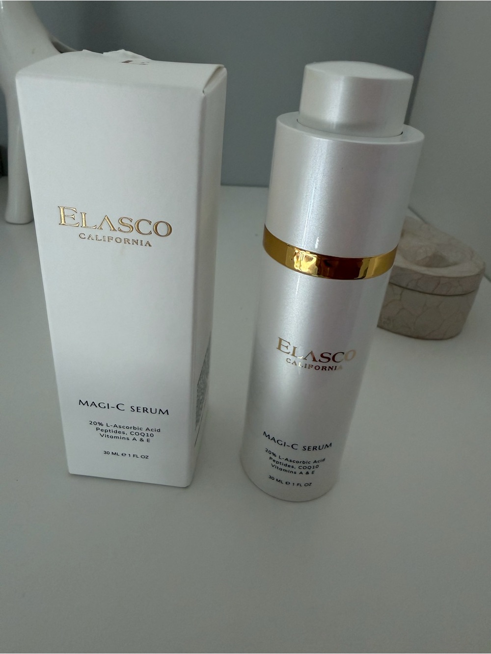ELASCO SKINCARE 20% L-ASCORBIC ACID Vitamin C Serum – Skin Serum for Night Time